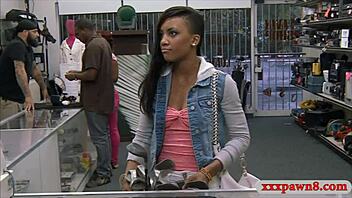 Ebony Babe Deepthroats Hairless Shaved Pussy Pounded By Pawn Big Cock!