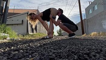 public pussy licking turns into hot car fuck