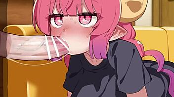 miss kobayashi's dragon maid ilulu rides hentai cock wildly