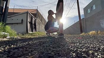 public pussy licking turns into hot car fuck