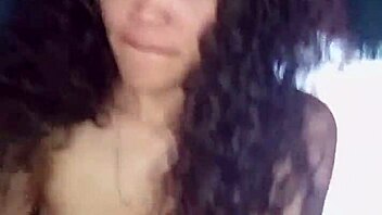 after drinks at the bar homemade latina couple domination kissing turns dirty