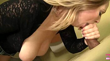 Blonde Vickey SUCKS HUGE BBC in Gloryhole Toilet