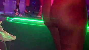 Drunk ebony striptease at Tampa club rips clothes for birthday party fun
