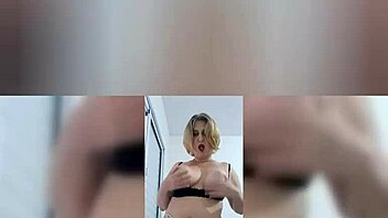 wanna see this big titted blonde milf shake her massive natural boobs while she squirts?