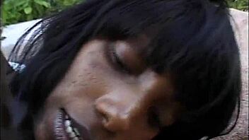 Barefoot pregnant ebony takes interracial cock in every hole