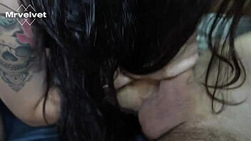 lactating newbie interview turns bareback footjob milk mouth creampie!