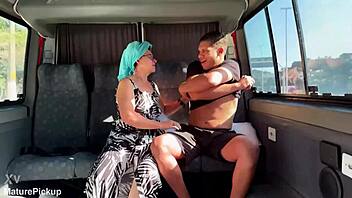 lusty bbw granny screams for young cock's rough outdoor anal pounding