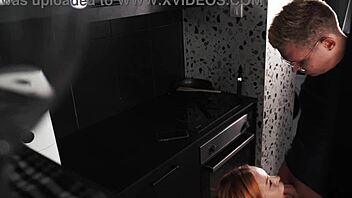 😉 stepmom skips cooking for a sneaky kitchen blowjob instead 🍆