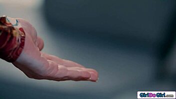 busty milf yanks redhead's nipples facesits her submissive