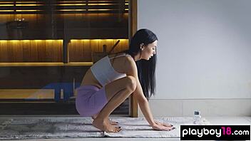 Extra skinny teen simone's massive tits strip nude sauna posing! 🔥