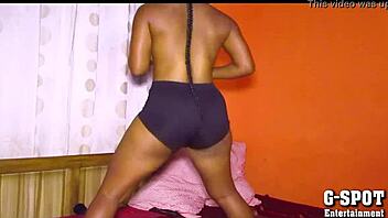 hot ebony big ass babe teases solo at party ripping clothes for gspot fun