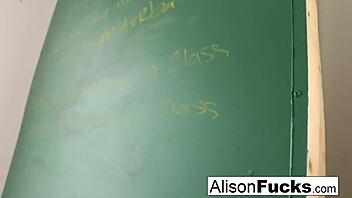 Naughty schoolgirl Alison Tyler masturbates after class