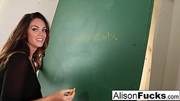 Naughty schoolgirl Alison Tyler masturbates after class