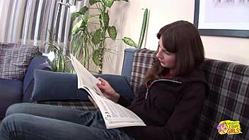 skinny lesbians strap on fuck and toy each other's pussies