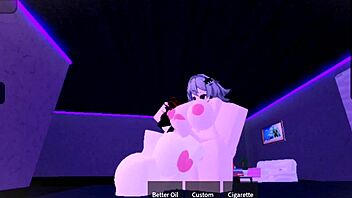 Futanari with monster cock assfucks schoolgirl creampie in house