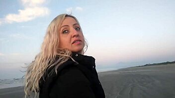 sexy blonde walks panties fucks beach cash outdoor doggystyle