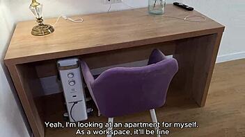 hot brunette realtor wet pussy pounded apartment tour rough