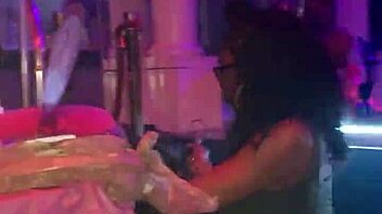 Drunk ebony striptease at Tampa club rips clothes for birthday party fun