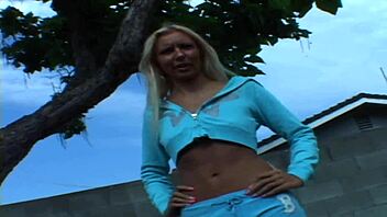 blonde mom enjoys playful bedroom fun with partner