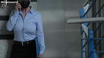 Braless slave wife flashes saggy tits publicly