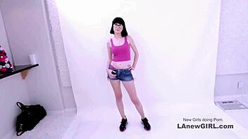 sultry brunette model pounded hard at her casting audition couch