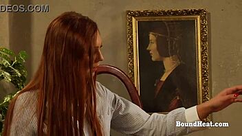 i'm dominant mistress watching two tied lesbian slaves punished hard