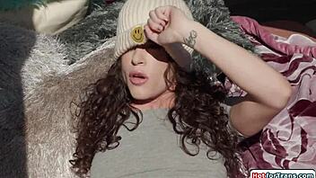 Tgirl Jade Venus Bareback Fucks Babe While Getting Anal From Hotfortrans