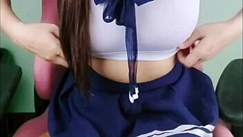 Sext Asian Babe Sucks Dildo Vibrates In Costume!