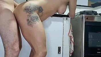 Fitness latina maid's big clit pussy milks my monster cock dry