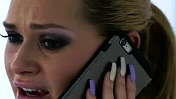 stunning blonde babe in lingerie stockings scissors hot lesbian hd girl on girl action