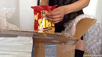 gabby quinteros teases huge tits big pussy lips lingerie