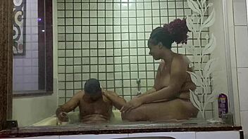 First time sexy latina morena hydro massage big black cock pounding 😍🍆💦