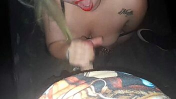 Blondie bride slurps glory hole cocks on wedding day