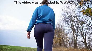 Sexy milf ass teases in tight yoga pants