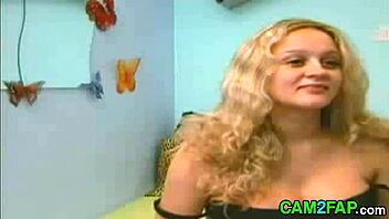 blonde pregnant babe shows off big boobs webcam