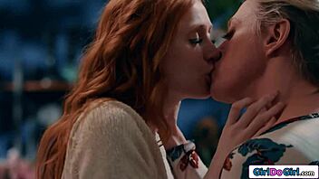 busty milf yanks redhead's nipples facesits her submissive