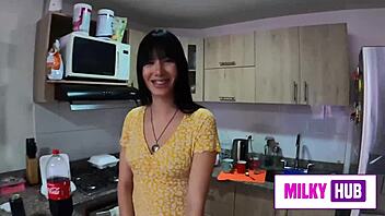 Colombian maid slut ditches housewife life to ride my monster cock