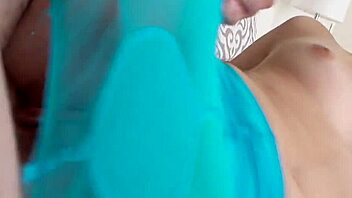 Blonde Girlfriend In Blue Pantyhose Fucks Huge Cocks Hard