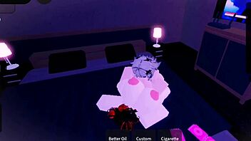 Futanari with monster cock assfucks schoolgirl creampie in house