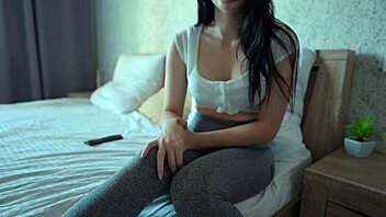 futa stepmom's huge cock caught bulging yoga pants cum countdown joi