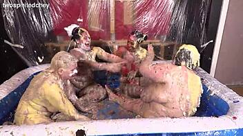 oh wow these four messy hot women fun i mean... ugh so dirty lesbo lick!