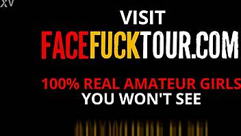 south african slut deepthroats to cum beard in rough domination