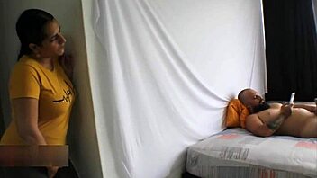 horny latina milf sucks erect cock swallows cum rough