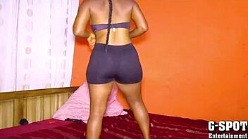 hot ebony big ass babe teases solo at party ripping clothes for gspot fun