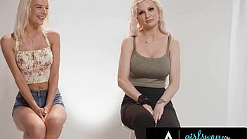 Busty milf Kenzie Taylor ravishes pretty blonde Kenna James passionately