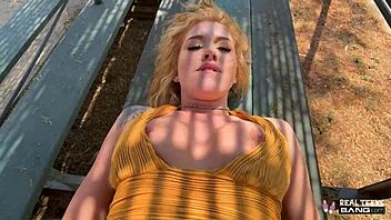 penelope snaps raw outdoor fuck then couch pounding creampie pov