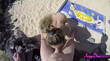 naughty beach doggystyle pov with sexy tanned ass shaking