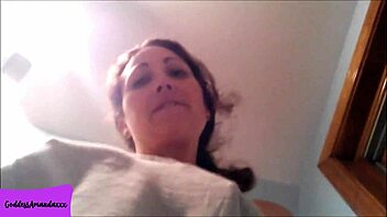 cum watch this horny brunette milf shave pussy closeup in bathroom toilet