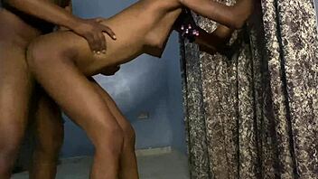 chocolate beauty's curvy tits tease early morning delight