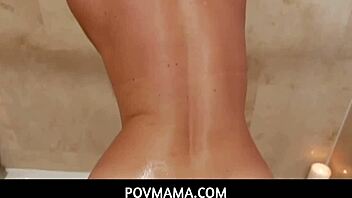 Quick shower fuck with hot milf pov